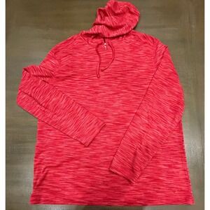 Tommy Bahama Men's XL Red Heathered Pullover Hoodie Long Sleeve Shirt